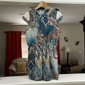 Manga Rosa Women’s Blue Paisley Romper EUR Size 38 US Size 6